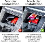 Wjelet Suderinamas su Q3 F3 2019-2024 centrinės konsolės dėklo laikymo dėžute, centrinės konsolės automobilio centrinės konsolės dėklo laikiklis, daugiafunkcinė laikymo priemonė, skirta audi Q3 F3 Mk2 sportback 2024 priedams