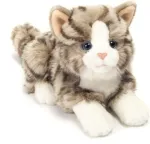 Teddyway Hermann Teddy Collection 906919 20 cm pilkas gulintis katinas, pliu&scaron;inis žaislas