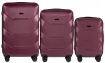 Kelioninis 148 Peacock 2.0, 3 Abs+ lagaminų rinkinys (l, M, S) Wings, Burgundy