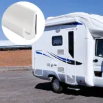 Adunsiaoto lipnus galinių durų sandariklis automobiliui, lietaus latakų plastikiniai Rv lietaus latakai, J formos Rv lietaus latakas, lipnus, automobilio kra&scaron;to apsauga, rėmo apsauga, J formos Pvc kra&scaron;to apsauga (balta)