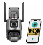 Brennenstuhl Lauko Ip Wifi kamera Žalias-roof Gr107-ics 9 Mpx pasukama triguba 3 x 3 Mp 2k Ip66 8x priartinimas