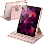 Jetech dėklas su pasukimu, skirtas Ipad Air 11 colių M3/m2 (2025/2024), Ipad Air 5/4 (2022/2020 5-os/4-os kartos 10,9 colio) su ra&scaron;iklio laikikliu, 360 laipsnių pasukamas apsauginis dėklas-stovas su permatomu galiniu dangteliu (rose Gold)