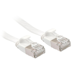 Tinklo Kabelis - LINDY Cat.6A U/FTP Plok&scaron;čias Tinklo Kabelis, RJ45, M/M, 500MHz, 32AWG, 2 m, Baltas