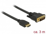 Delock kabelis DVI 24+1 ki&scaron;tukas > HDMI-A ki&scaron;tukas 3,0 m