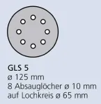 KLINGSPOR LIPAUSIS ABRAZYVINIS DISKAS 125mm PS33CK gr.120 GLS5 8 AKIŲ / 100vnt.