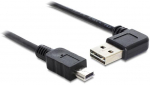 KABELIS USB MINI(M)->USB-A(M) 2.0 1M KAMPINIS LEWO/PRAWO EASY-USB JUODA (CANON) DELOCK