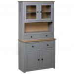 Komoda Panama, pilkos sp., 93x40.5x180 cm, pu&scaron;ies med. masyvas