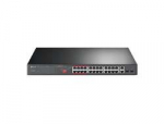 &Scaron;akotuvas TP-LINK 26 prievadų 10/100Mbps PoE+ jungiklis 24 10/100Mbps PoE+ prievadai 2 Gigabit RJ45 prievadai 2 Combo SFP lizdai 802.3at/af 250W PoE