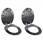 Klozeto sėd. 2 d. su mink&scaron;to užd. dang., MDF, su vandens la&scaron;ais