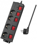 LogiLink 4 gniazda 1.5m juoda | wyłącznik