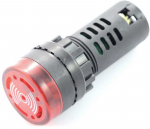 Oem LED indikatorius 24V DC - 28mm - raudonas su garsiniu signalu
