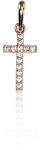Auksinis pakabukas kryželis. Metalas: Raudonas Auksas. Praba: 585&deg;. Akmuo: Cirkonai - 16 mm. - 0.27 g.