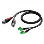Procab Kabelis 2x XLR ki&scaron;tukas - 2x elektrinis kubas (3 poliai - 3,81 mm) 1m -CLA834/1