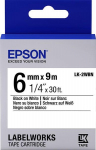 Epson LK-2WBN (C53S652003) Ženklinimo juostos kasetė, Standard, Juodas on Baltas (6mm, 9m)