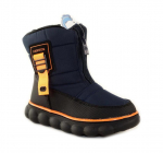 Mėlyni su užtrauktuku Flip žieminiai batai berniukams su vilnos kailiu 0297