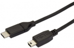 USB kabelis StarTech USB-C - miniUSB 2 m juodasis (USB2CMB2M)