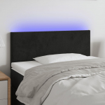 Galvūgalis su LED, juodos spalvos, 100x5x78/88cm, aksomas