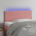Galvūgalis su LED, rožinės spalvos, 80x5x78/88cm, aksomas