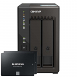 Serveris QNAP TS-253E-8G 2TB 870 EVO SSD Bundle NAS inkl. 2x 1TB 870 EVO 2.5 col. SATA SSD
