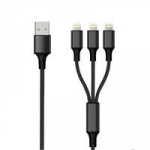 2GO USB laidas USB-A &ndash; USB-C + microUSB + Lightning 1,5 m Juodas (797155)