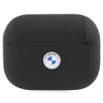 Apple AirPods Pro 2 BMW Cover Geniune Leather Sidabrinis Logo (BMAP2SSLBK) ausinių dėklas juodos spalvos