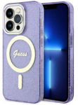 Apple iPhone 14 Pro Max Guess dėklas Glitter Gold MagSafe (GUHMP14XHCMCGU) violetinės spalvos