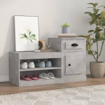 Spintelė batams, betono pilka, 100x42x60cm, apdirbta mediena