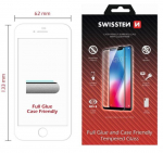 SWISSTEN FULL GLUE COLOUR FRAME CASE Draugi&scaron;kas sklo pro Apple iPhone 7 & 8 b&iacute;l&aacute;