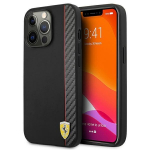 &bdquo;Ferrari FESAXHCP13XBK iPhone 13 Pro Max&ldquo; 6,7 colio juodas kietas dėklas &bdquo;On Track Carbon Stripe&ldquo;