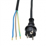 Solight flekso kabelis, 3x 1,5mm2, guminis, juodas, 2,5m