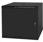LEXI-Net 19" sieninė spinta Basic 9U 525x450, metalinės durelės, be nugarėlės, i&scaron;lankstoma, juoda