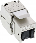 InLine &reg; RJ45 Keystone Jack Snap-In modulis Cat.6A, su dulkių danga mėlyna