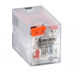 Lovato Electric Pramoninė relė su LED indikatoriumi ir mechaniniu mygtuku, 24VAC valdymas, 4C/O, 5A, skirta HR6XS4.. lizdams