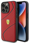 Ferrari Twist Metal Logo dėklas, skirtas iPhone 15 Pro Max - raudonas
