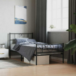 Lova Lovos rėmas su galvūgaliu/kojūgaliu, juodas, 107x203cm, metalas