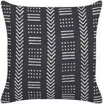 Beliani Lumarko Cotton dekoratyvinė pagalvė su geometriniu ra&scaron;tu 45 x 45 cm juodai balta BENZOIN!