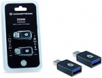 CONCEPTRONIC adapteris USB-C -> USB-A 3.0 2 vnt. pakuotėje, pilka