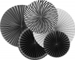 Party Deco Dekorai-rozetės PartyDeco &Oslash;40-32-25cm/5vnt. Juodas&Baltas
