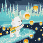 Ideyka Tapyba pagal skaičius - Dangaus žibintai 40x40cm