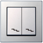 Liregus 2 pozicijų jungiklis kryžminiam sujungimui EPSILON, metalo spalvos (be rėmelio)