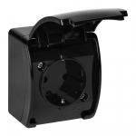 Orno Lizdas Lizdas su 2P+Z Schuko AQUATIC, IP44, juodas