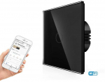 Spring One gang, one way wifi touch switch (juodas, glass)