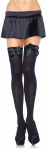 Leg Avenue Europe Juodos kojinės su kaspinu XL dydžio