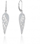 Beneto Sidabrinis dangling earrings Angel wings AGUC2613
