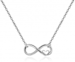 Beneto grak&scaron;tus sidabro karoliai Infinity AGS1536/47