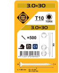 Forte_Tools Įrankiai FORTE TOOLS, 3&times;30 mm, ZN, TX10, 500 vnt.