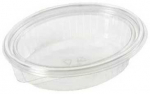 Multi Salotų padėklas &bdquo;Clearshow&ldquo;, 760 ml, 204 x 166 x 52 mm, ovalus, su atlenkiamu dangčiu, RPET, skaidrus, 6 vnt. x 50 vnt. dėžutėje