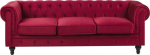 Beliani 3 vietų sofa CHESTERFIELD veliūrinė bordinė