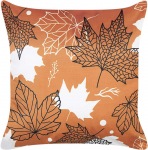 Beliani Lumarko Dekoratyvinė pagalvė su lapeliais 45 x 45 cm oranžinė POINSETTIA!