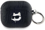 Apple AirPods 3 Karl Lagerfeld Cover Monogram Choupette Head ausinių dėklas juodos spalvos